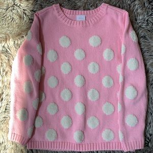 EUC Hanna Andersson pink polka dot sweater
